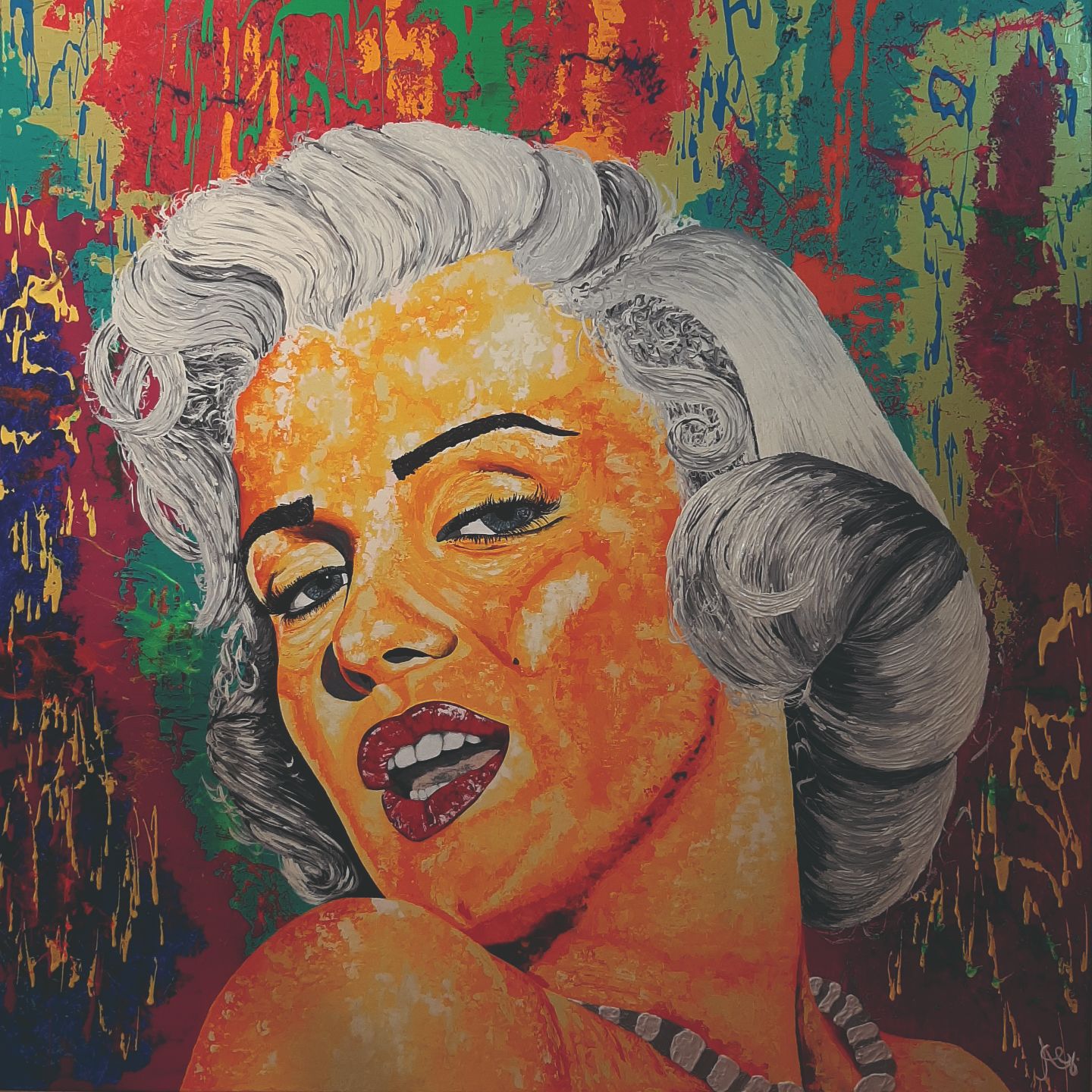 Marilyn Monroe (120 x 120 x 4 cm – Acryl auf Leinwand – signiert) Jahr: 2020 Auflage: 1 Preis: 4.200€